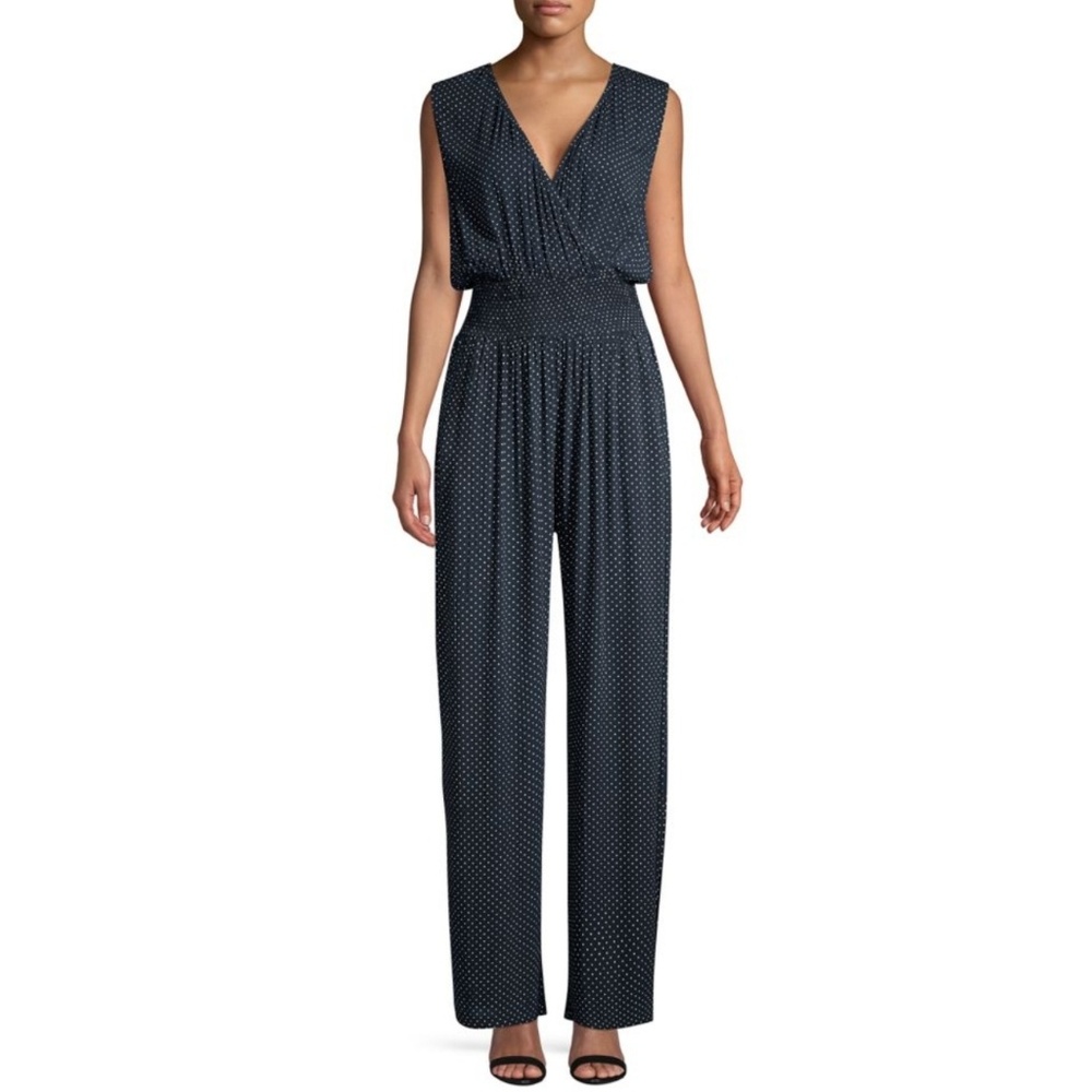 Design Lab Lord & Taylor Polka Dot Jumpsuit